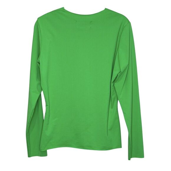 Louisa Ballou Shirt Womens XL Green Long Sleeve Stretch Pullover Recycled USA - Picture 3 of 6